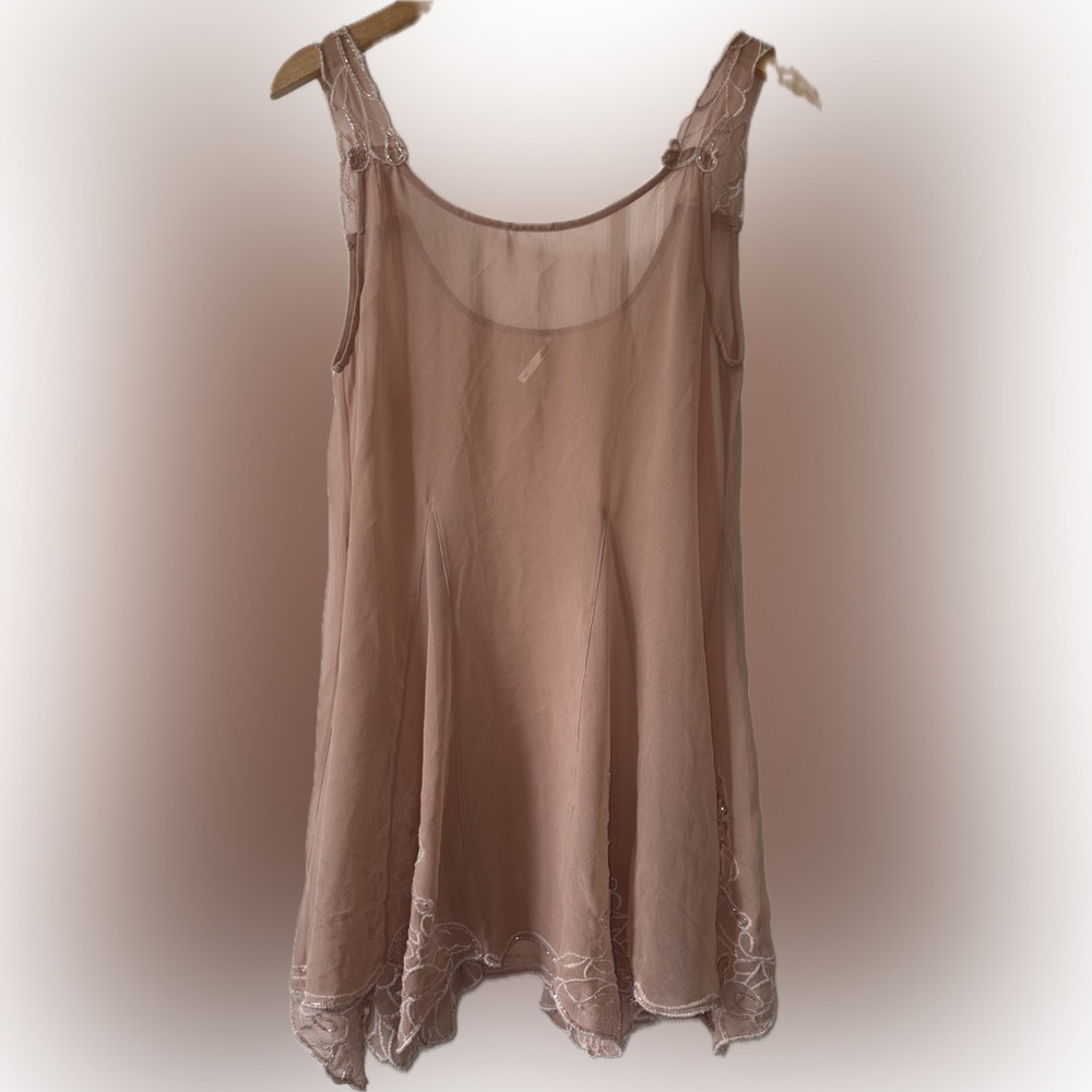 Free People Elegant Pink Lace Trim Top 🌵Small